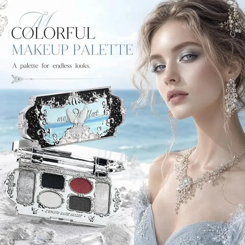 Πλήρες σετ Κιτ μακιγιάζ Swan Makeup Palette Pressed Powder Blush Lipstick Eyeshadow Palette Cute Cosmetic Gift Set