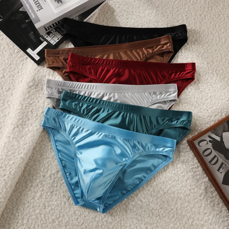 Briefs Mens Underwear Cueca Slim Nylon Panties For Man Brief Shorts Homme Ropa Solid Low Waist Underpants Male Plus Size M-XXL