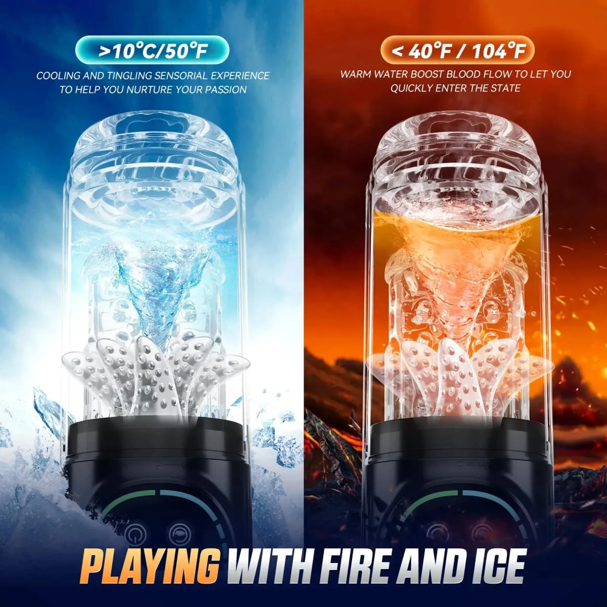 IPX7 LED Automatic Male Masturbator Cup 7 Rotating Licking Thusting Modes Pocket Pussy Stroker Blowjob Sex Toys For Men