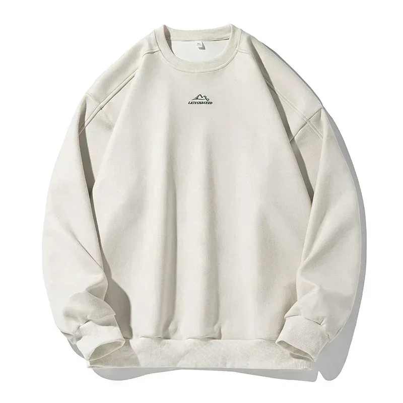 Märke Mocka Tröjor för Män 2026 Ny Höst Vinter Kläder Baggy Vintage Tröjor Par O Neck Överdimensionerad Blus — image 9