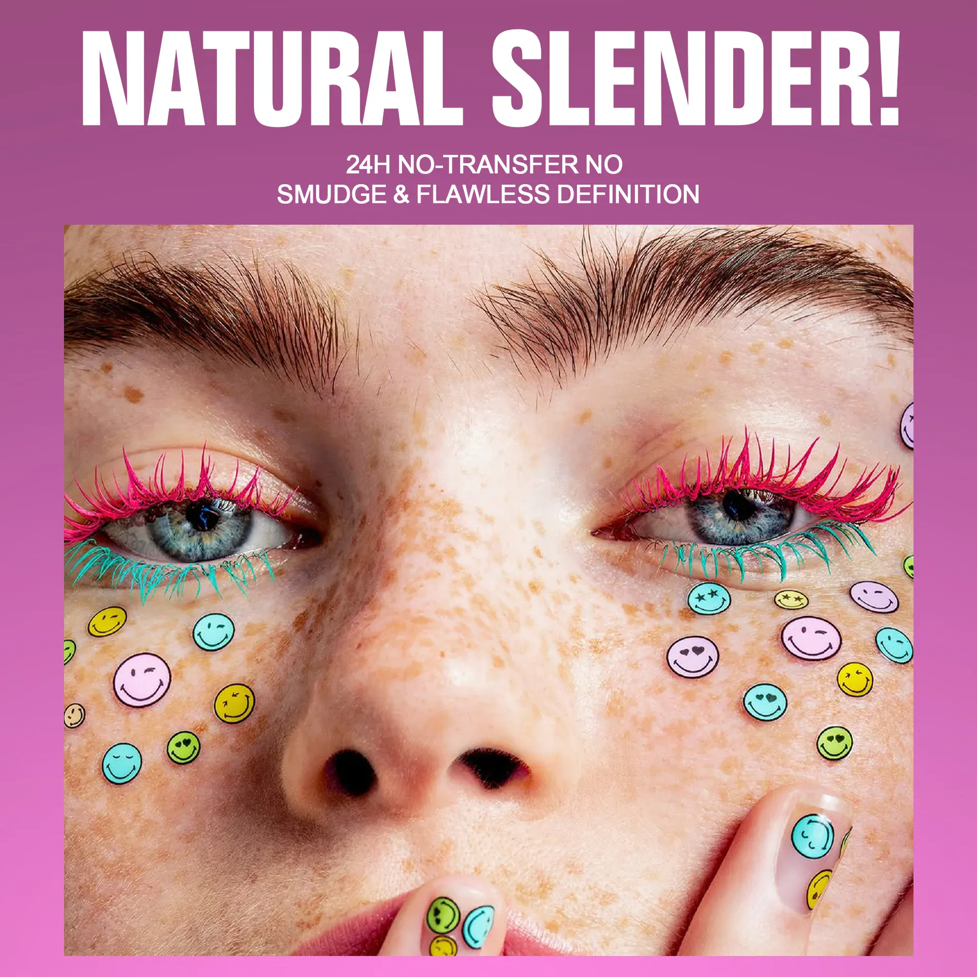 10 Χρώματα αδιάβροχη μάσκαρα όγκου Smudge-Proof Curling μακράς διαρκείας Sapphire Blue Pink Mascara for Eye Makeup Cosmetics