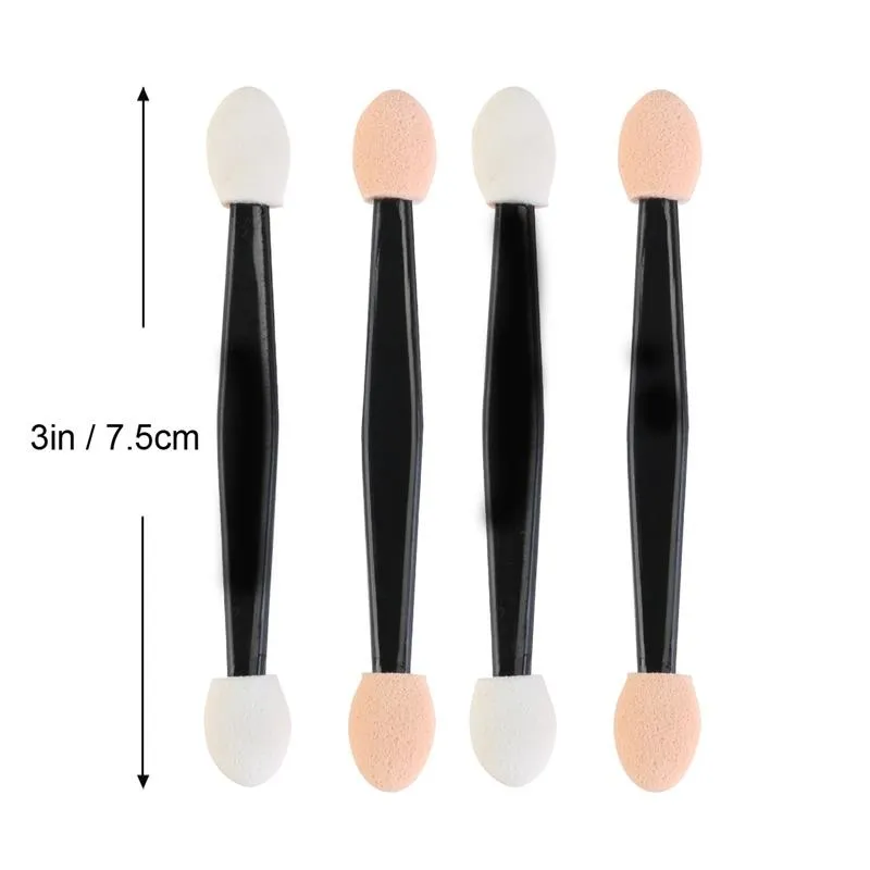 30/50/100 Buah Kuas Eye Shadow Makeup Dua Sisi Spons Nilon Set Kuas Eye Shadow untuk Aplikator Kosmetik Makeup Panas Sekali Pakai