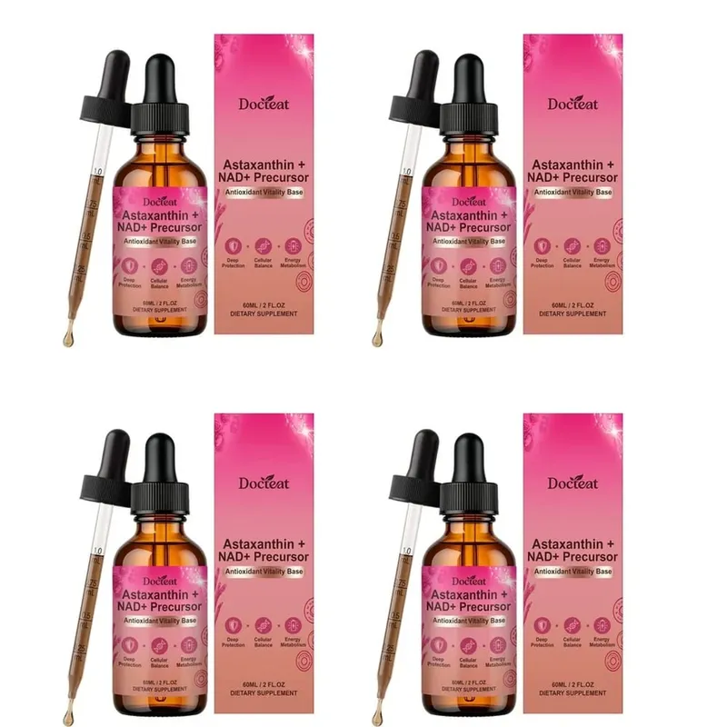 Docteat Astaxanthin+ NAD+ Precursor Liquid Υποστηρίζει την κυτταρική διατροφή και τον ενεργειακό μεταβολισμό Αντιοξειδωτική Βάση ζωτικότητας 60 Ml