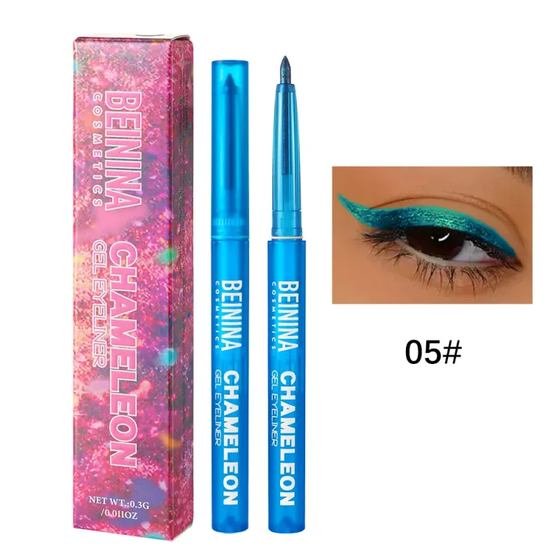 Shiny Chameleon Metallic Blue Eyeliner Gel Pen Eyeshadow Multicolor Eye Liner Pearlescent Polarized Glitter Eye Pigment Cosmetic