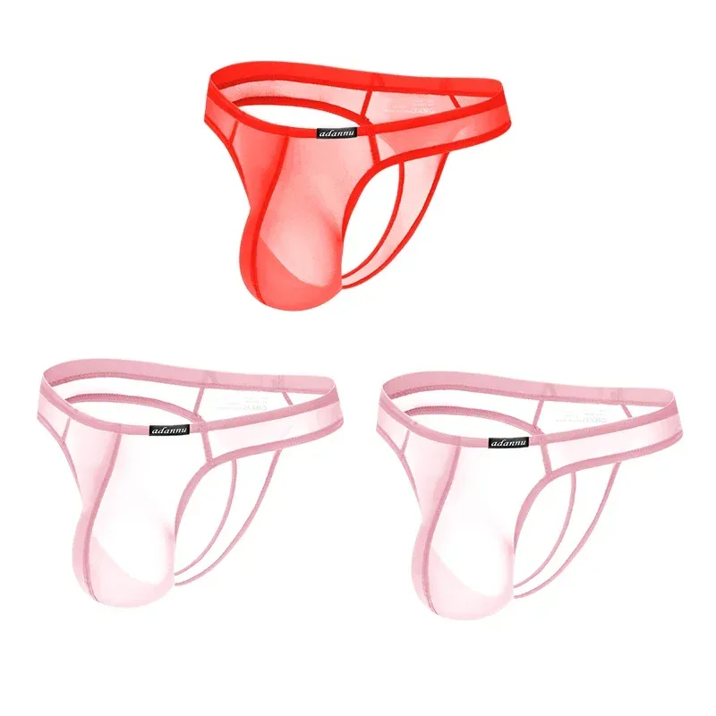 Ultra Thin Sheer Briefs Men Underwear Cooling Knickers Low Rise Bulge Pouch Underpants Soft Mesh Panties Male Thong Pants