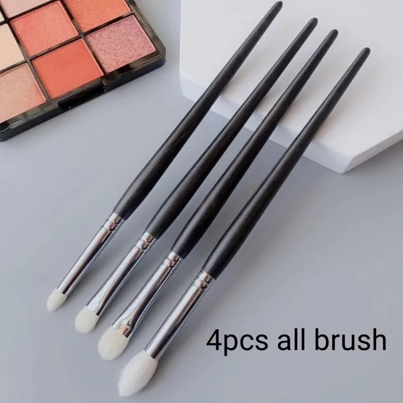 Kuas Rias Eyeshadow Mewah Alami Halus Rambut Kambing Eboni Menangani Kuas Pencampur Eye Shadow Alat Kecantikan