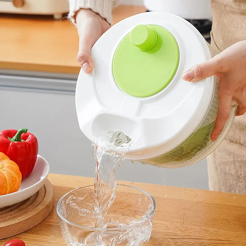 Salad Spinner Dryer Vegetable Fruit Food Drain Basket Dehydrator Quick Washing Drying Εγχειρίδιο Φυγόκεντρος Κουζίνα Οικιακό Εργαλείο