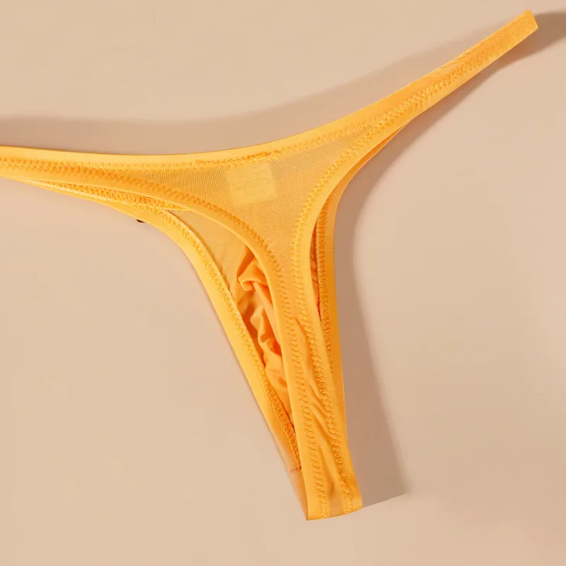 Men's Underwear Japanese Style Ultra-Thin Ice Silk Thong Low Waist Elastic Comfortable T-Back