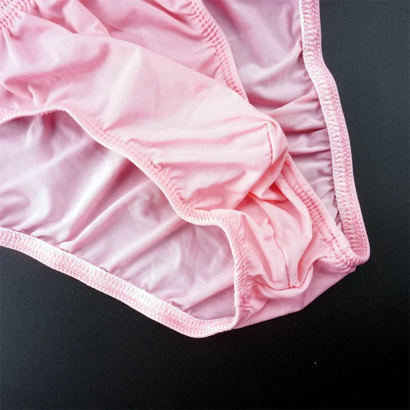 Man Solid Color Ice Silk Seamless Briefs Low Waist U Convex Male Panties Ultra-thin Underwear Elastic Quick Dry Breath Panty
