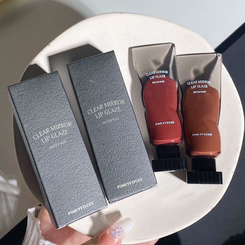 Black Mirror Water Lip Gloss Lip Glaze שפתון זכוכית שקופה שמן שפתון עמיד למים שפתון נוזלי עירום חום איפור בגוון שקוף