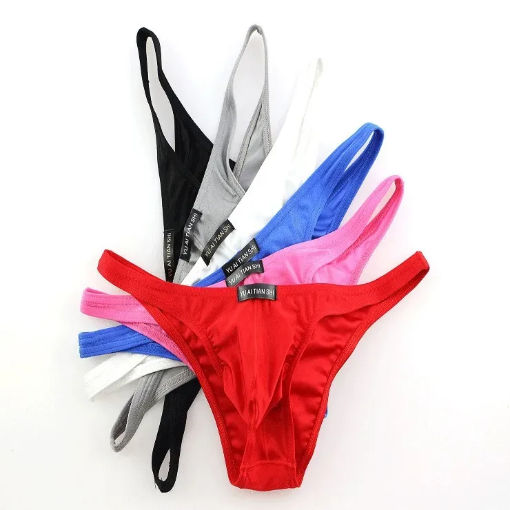 Sexy Underwear Men's Briefs Men Nylon Fashion Jockstrap Mini Briefs Bikini Low Waist Shinning Jockstrap Cueca Underpants