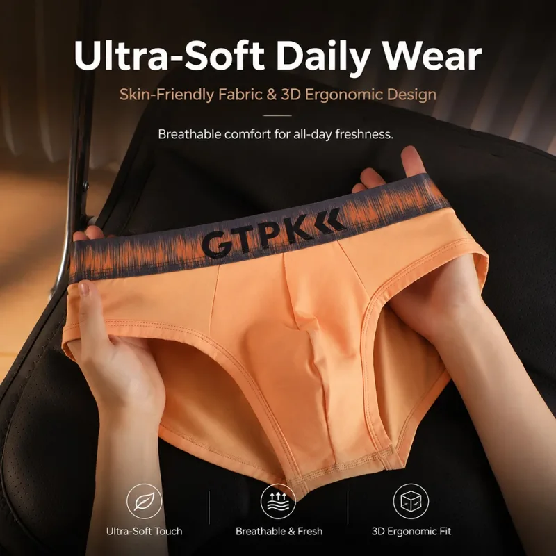 1/3PCS 95% Cotton Soft Comfortable Lingeries for Man High Stretch Men's Underwear Breathable Antibacterial 3D Mesh Pouch Briefs
