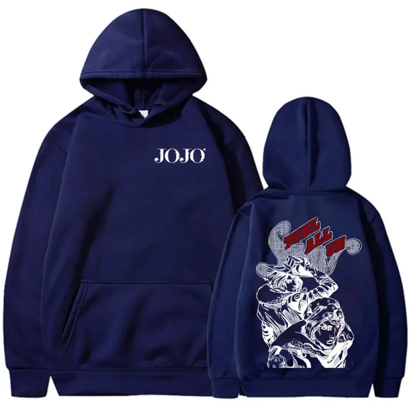 Anime JoJo Bizarre Adventure STEEL BALL RUN Gyro Zeppeli Johnny Joestar Hoodies Men Women Clothing Fashion Pullovers Sweatshirts