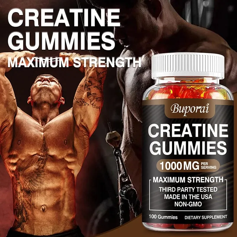 Creatine Monohydrate Gummies - Boost Energy Build Muscle Mass and Improve Athletic Performance