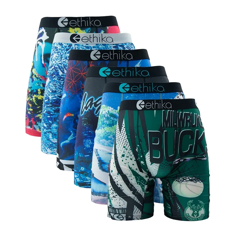 6Pcs Men Underwear Boxers Breathable Mesh Crotch Man Swimming Underpants Plus Size Mens Panties Trunks Men's Boxer Briefs