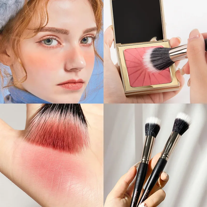 Kuas Perona Pipi Tunggal Kuas Highlighter Kontur Bedak Longgar Alat Rias Rambut Serat Lembut Kuas Kecantikan Profesional
