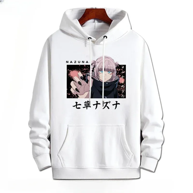 Y2K Anime appel de la nuit Nazuna Nanakusa sweat à capuche drôle Hip Hop graphique sweats Poleron Hombre Streetwear Harajuku Tracksui