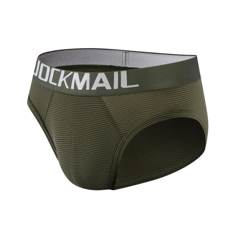 Men Underwear Brief Sexy Low-rise Striped Bikini Athletic Supporters Underpants Sleepwear Nylon Quick Dry Breathable