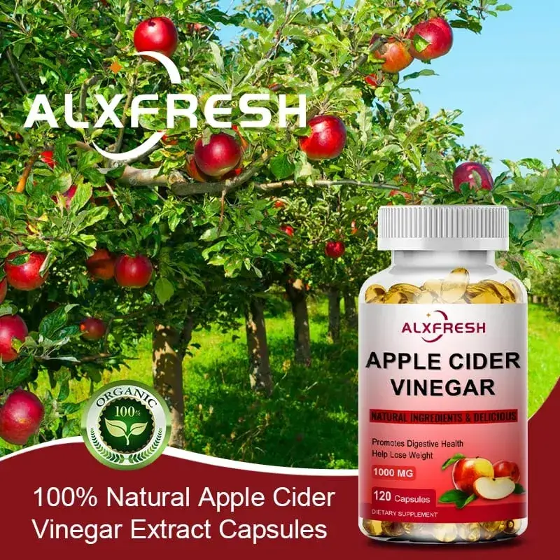 Alxfresh Apple Cider Vinegar Capsules na may Zinc Vitamins | 1000mg | Healthy Supplement Non-GMO