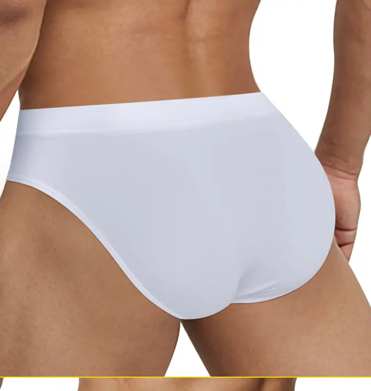 Men's Soft Solid Bikini Briefs, Elastic Wide Waistband 3D Support Pouch, Skin-Friendly Breathable Daily Casual Underwear