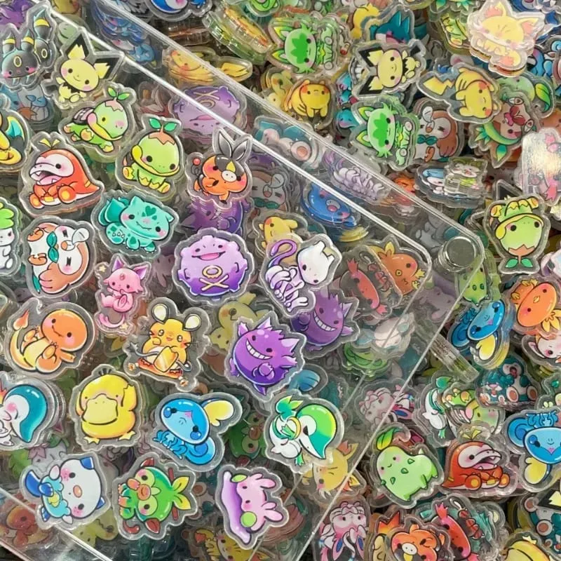 Pokemon Acrylic DIY Patch Kawaii Pendant Ειδικού σχήματος κοπής Anime Cartoon διπλής όψης Υλικό φουρκέτας μπρελόκ εκτύπωσης