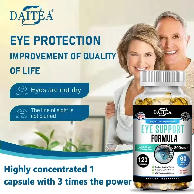 Eye Support Supplements - Vision Myopia Vitamins and Minerals for Eye Care Improve Eye Edema Relieve Fatigue Healthy Macula
