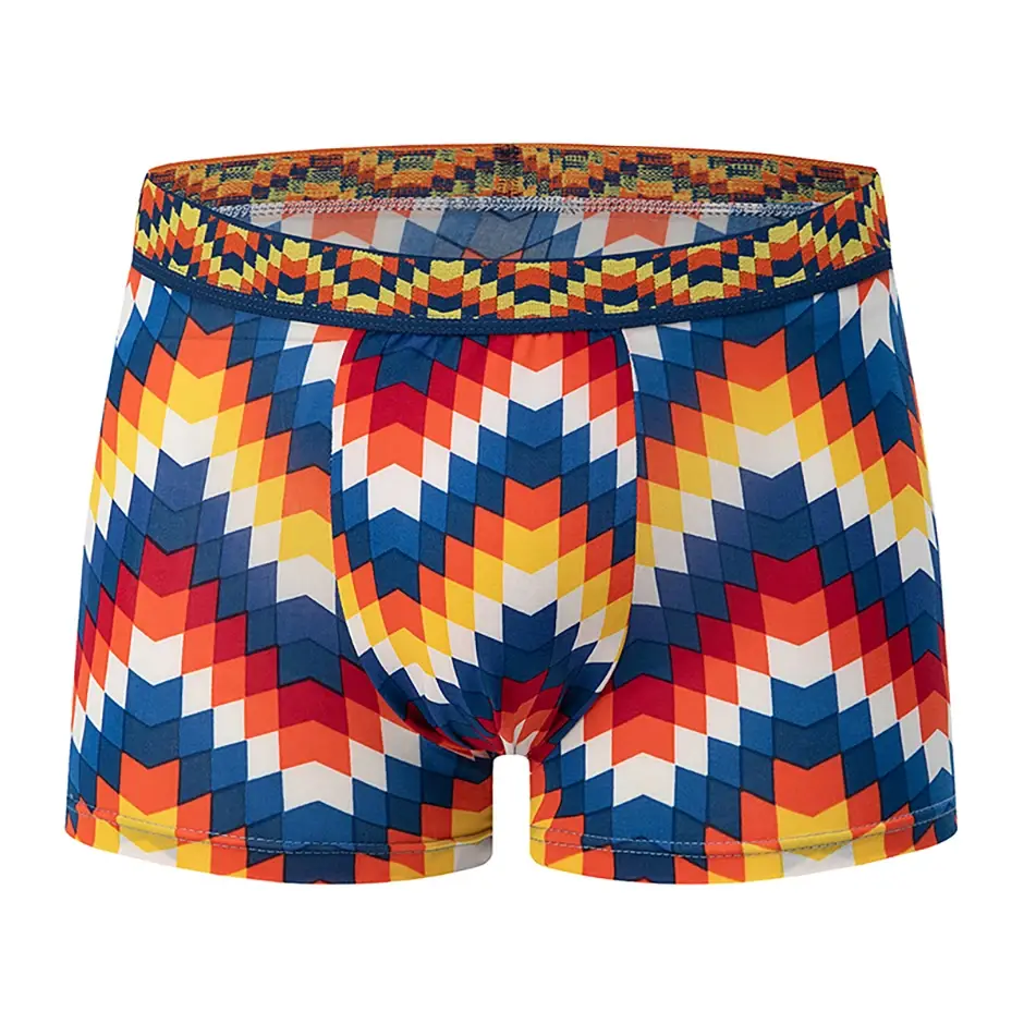 4/5piece Men's Colorful Patterned Fashionable Casual Boxer Shorts Loose And Comfortable Oversized Underwear Elastic Waist Shorts