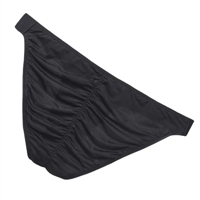 Ice Silk Briefs Men Underwear Male Wide Belt Panties Sexy U Pouch Wrinkle Back Bikini Slips Hombre Breathable Exotic Lingerie 3256808930282413