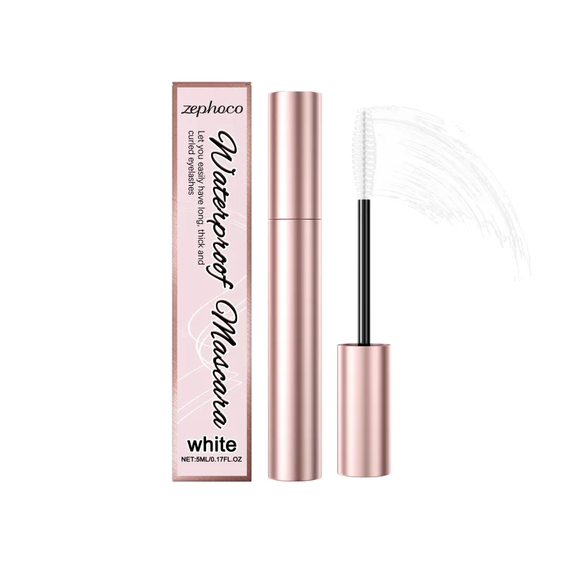 מסקרה לבנים ריסים מתולתלים נוזל עמיד למים תוספות עמידות טבעיות איפור יופי עיניים מברשת קוסמטיקה 5 מ"ל