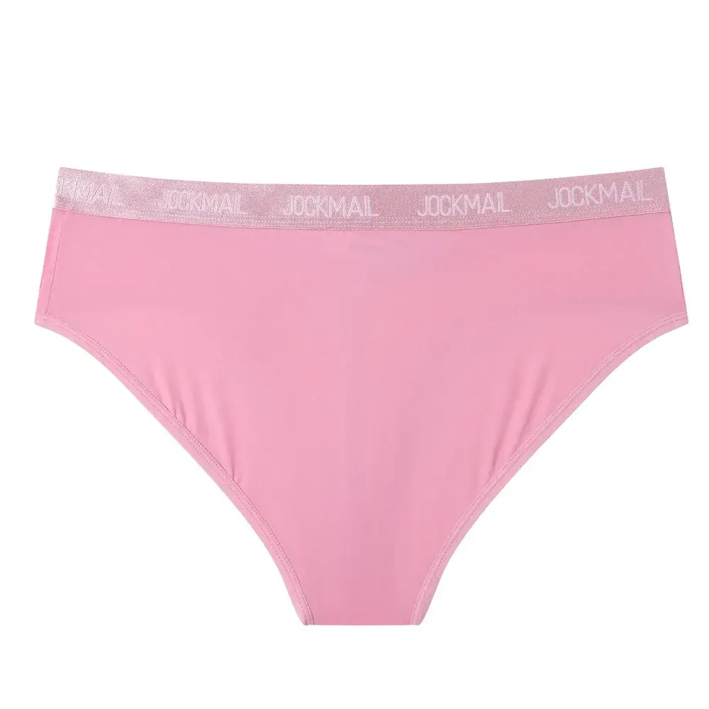 Jockmail Mens Underwear Low Waist Sexy Letter Sports Breathable Summer Ice Silk Briefs Big Bag Nylon Solid Color Man Panties