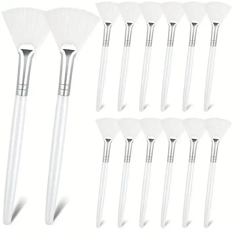 3/6/12pcs Praktikal na Facial Brushes Fan Shape Brush Flat Head Face Mask Applicator Soft Portable Mask Brushes Mga Cosmetic Tool