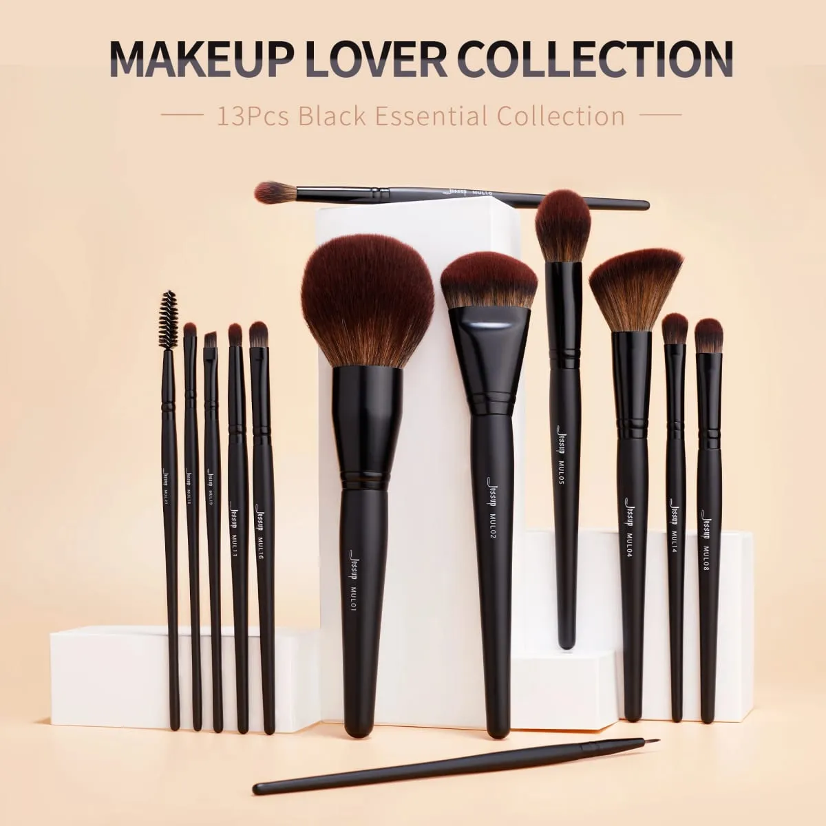 Jessup 13PCS Makeup Brushes set Premium Synthetic Big Powder Foundation Highlighter Concealer Contour Precision Eyeliner T300