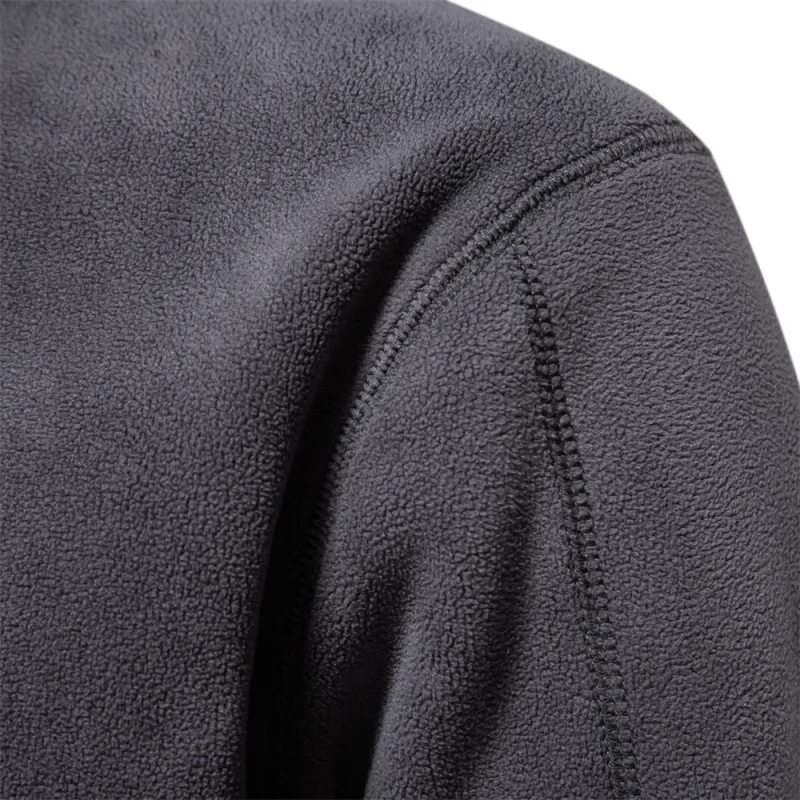 Jaket Bulu Hangat Tebal Kualitas Merek untuk Pria Jaket Pria Pullover Leher Ritsleting Jaket Pria Cangkang Lunak