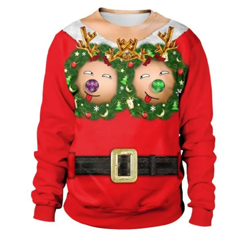 Ngộ nghĩnh Giáng Sinh Áo Len Nam Nữ Chui Đầu Xmas Áo Xấu Xí Đồ Họa Y2k Quần Tây cho Ngày Lễ Đảng Rời Quần Áo Nam