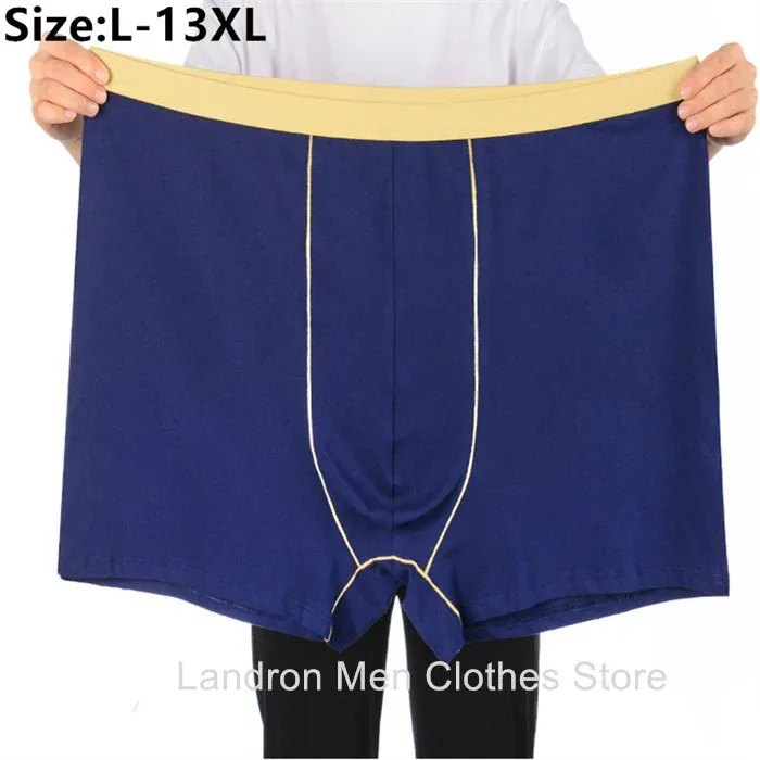 Man Underwear High Waist Cotton Loose 200KG Plus Size 10XL 12XL 13XL Boxers Male Elastic Oversized Red Blue Underpants Pantie