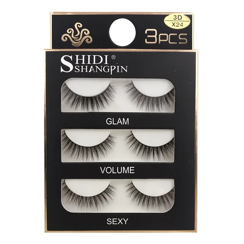 Faux Cils 3 Pairs Ψεύτικες Βλεφαρίδες Φυσικές μακριές 3D Βιζόν Βλεφαρίδες Απαλές Αφράτες Χειροποίητες Ψεύτικες Βλεφαρίδες Εργαλεία Μακιγιάζ Ματιών Maquiagem