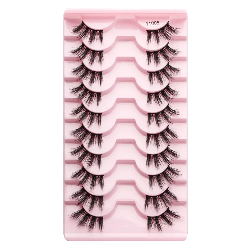 Half EyeLashes Φυσικές χνουδωτές ψεύτικες βλεφαρίδες Cat Eye Lash 3D Faux Mink Lashes Εργαλείο μακιγιάζ για επέκταση βλεφαρίδων με φτερωτές