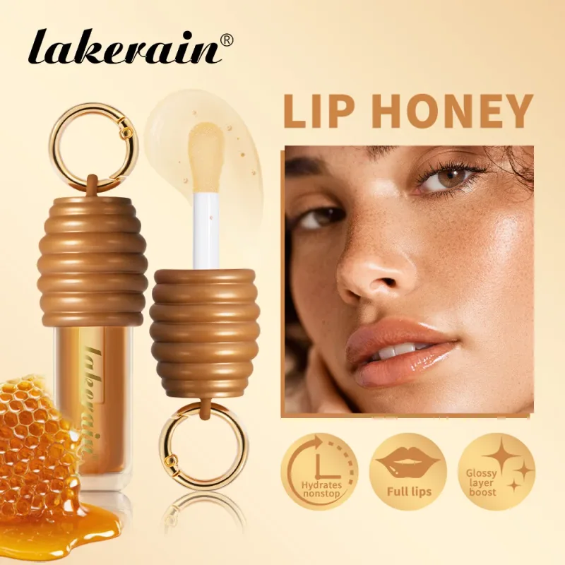 Lakerain Honey Lip Gloss Glossy Υφή Ελαφριά μη κολλώδη μακράς διαρκείας ενυδατωμένο πανέμορφο γυαλιστερό φινίρισμα απαλό μακιγιάζ χειλιών
