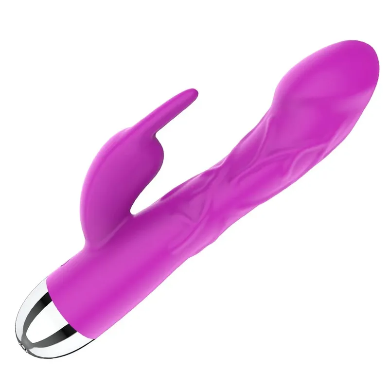 Silicone Rabbit Vibrator - Dual Stimulation G-Spot Clitoral Vibrator for Women Powerful Pleasure