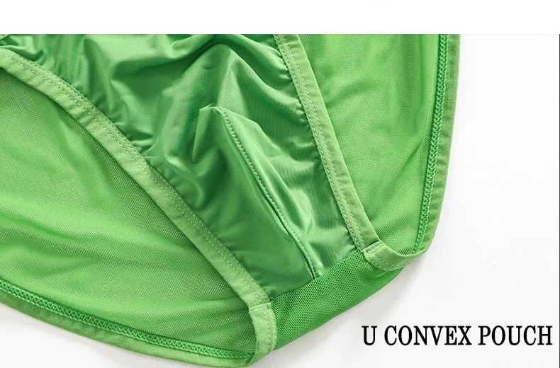 Men's Underwear Transparent Breathable Panties Male Low-waist High Fork Briefs