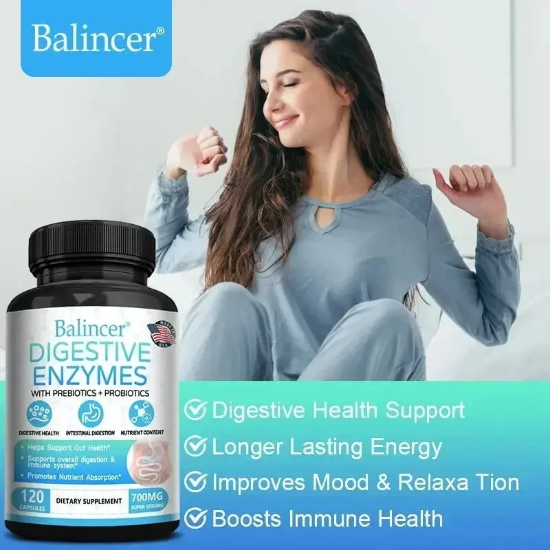 Organic Digestive Enzyme Probiotic Capsules Prebiotic Nutrition Digestion and Gut Health Immunity Suitable for Adults and Men