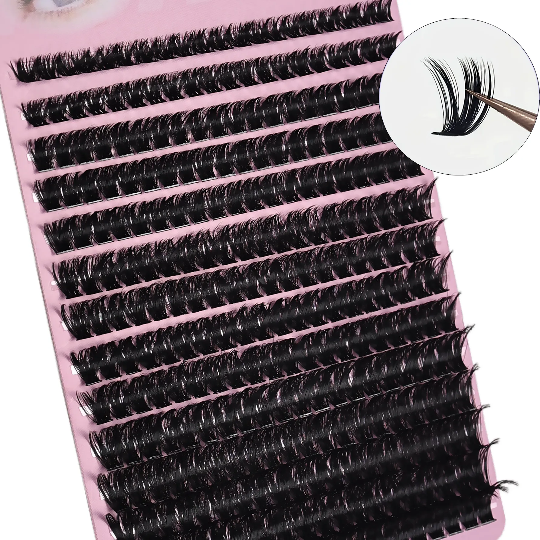 280Pcs 80D D Curling ψεύτικες βλεφαρίδες Χονδρές ατομικές επεκτάσεις 8-16mm Πυκνός όγκος Cluster Lashes DIY Easy Apply for Eye Makeup