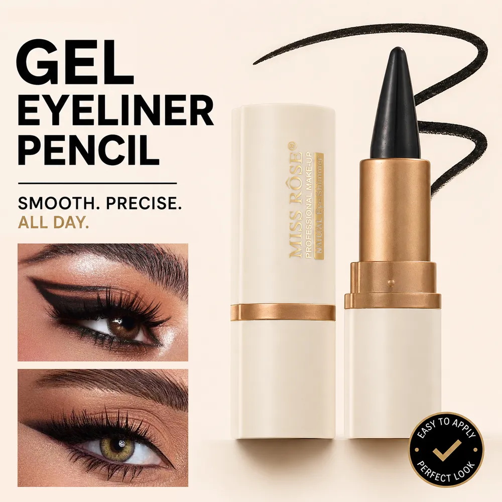 Εργαλείο μακιγιάζ με αναδιπλούμενο gel eyeliner μολύβι αδιάβροχο μακράς διαρκείας, απαλό μαύρο μολύβι ματιών
