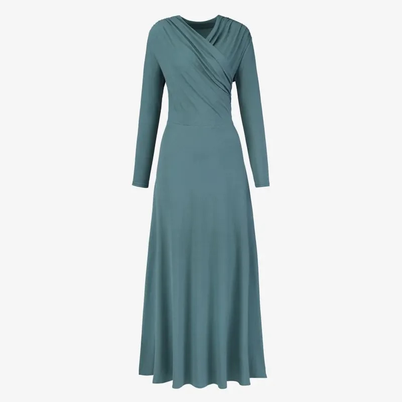 AS SS26 Flowy elegancia pakolás Maxi ruha könnyű anyagból hízelgő elegáns női ruhák