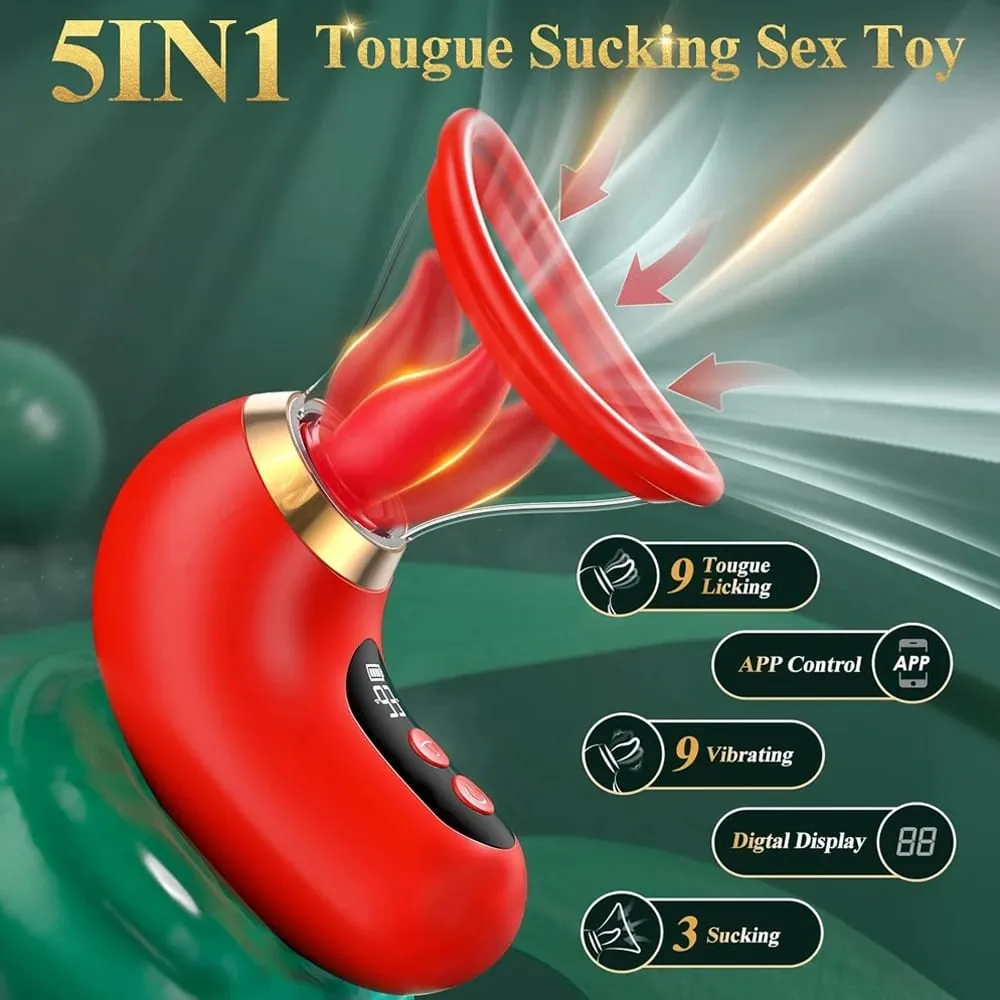 Έλεγχος εφαρμογής Sucker Tongue Licking Vibrator Θηλές Clitoris Stimulator Αυνανιστής Γυναικείο Οργασμό Κόλπος σεξ παιχνίδι για γυναίκες