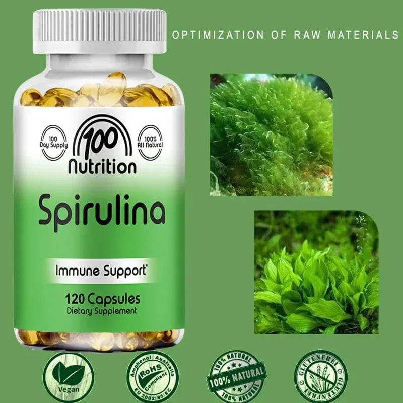 Organic Spirulina 2000 Mg Supplement - Tumutulong sa Detoxification Immune System Cardiovascular Antioxidants B Vitamins