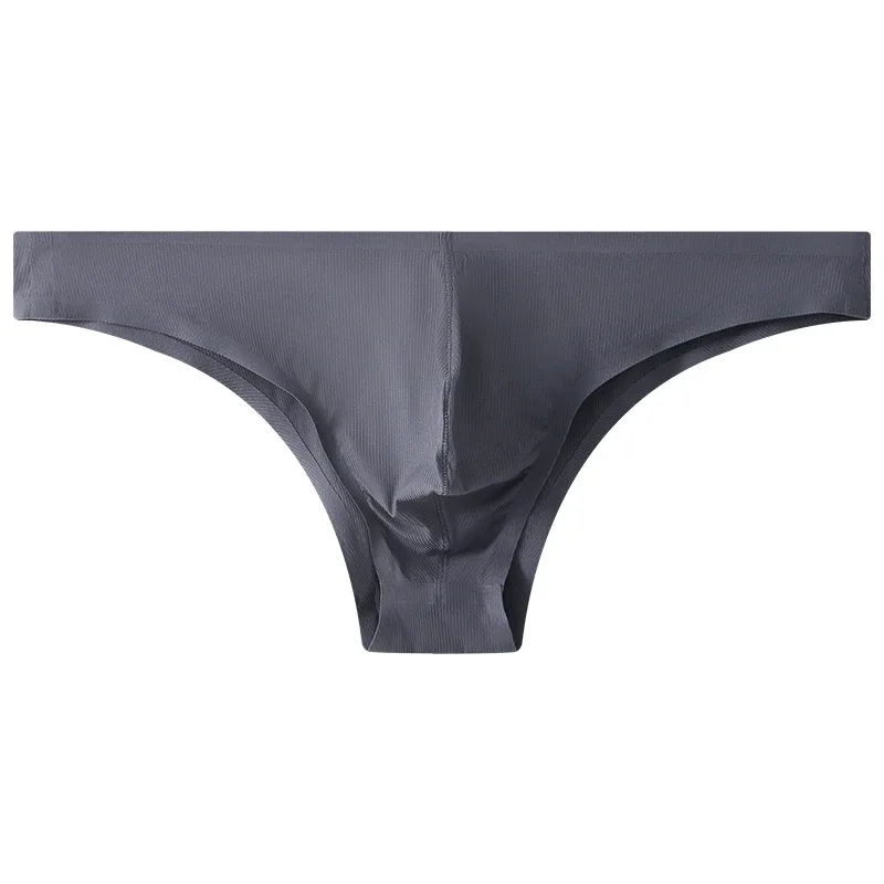 Half Hip Small Triangle Men's Underwear Low Waist Sexy Young Men Ice Silk Seamless Briefs Summer Lightweight Breathable Panties