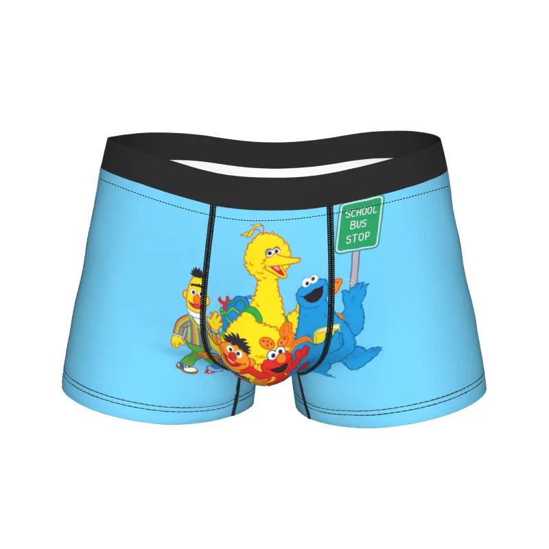 S-Sesames Streets Tango Elmo & Grover Underwear Men Shorts Briefs Funny Boxershorts Quality Customs Oversize Panties