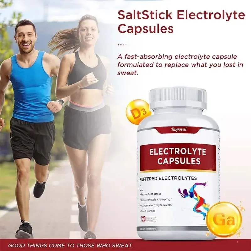 Electrolyte Capsules - Supports Electrolyte Balance Relieves Stress Supplements Sports Nutrition Improves Endurance Non-GMO