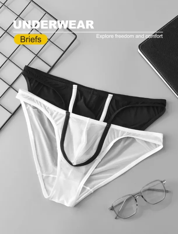 MAN Men Underwear Sexy Low Rise Briefs Tangas Sexis De Hombre Breathable Men Underwear Brief 2-Pack